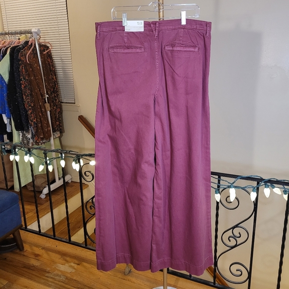 a.n.a Soft Drape Womens Plus High Rise Wide Leg Jeans Pink Red Size 16 - Picture 7 of 14